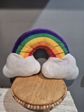 Free With Purchase Over $25  -Rainbow Cloud Plush Pillow - Bright Multicolor